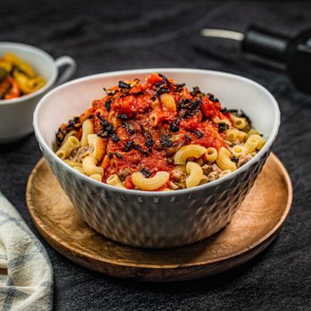 A bowl of authentic Egyptian Kushary